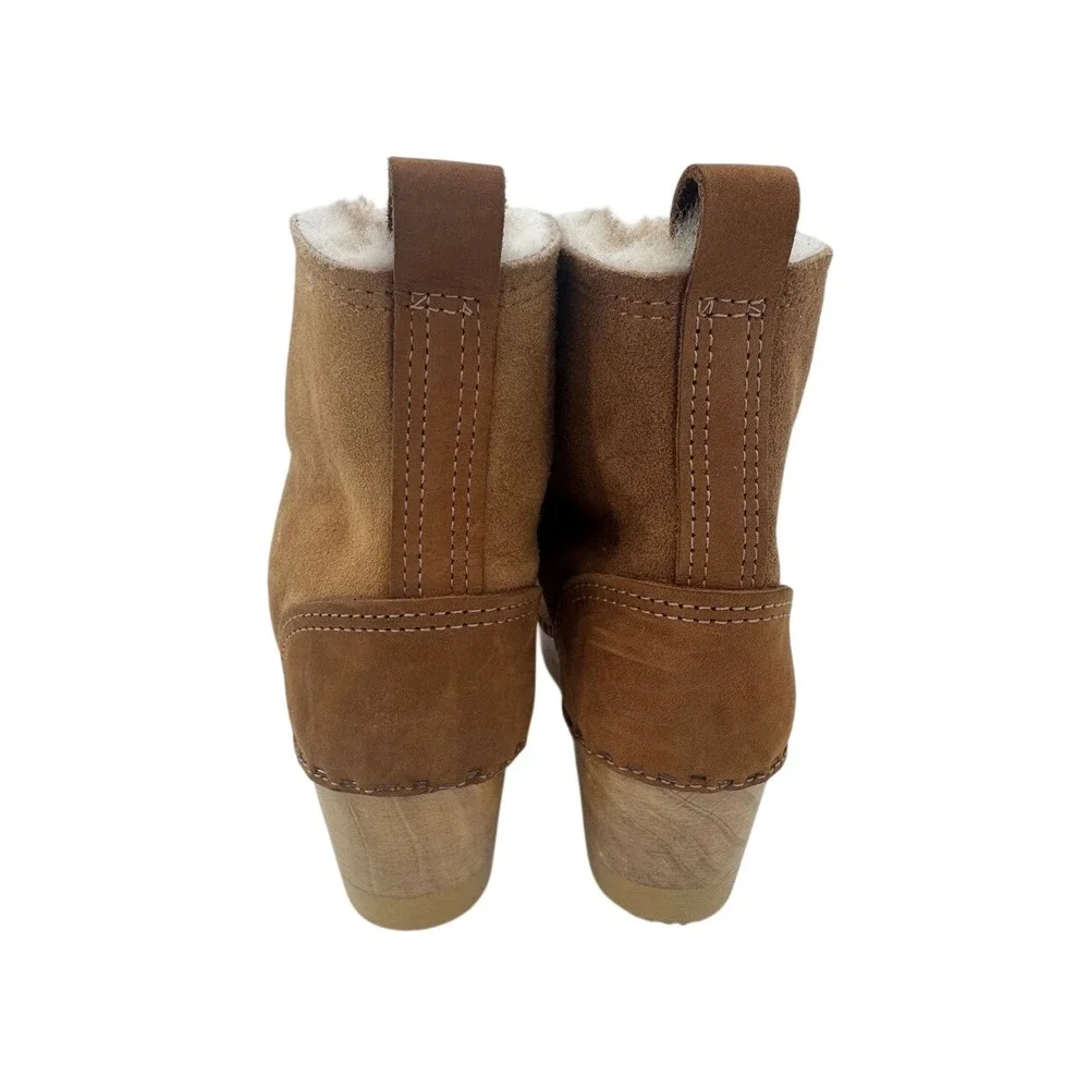 No.6 Mid-Heel Shearling Clog Boots in Honey Aviator‎ – EU 35
